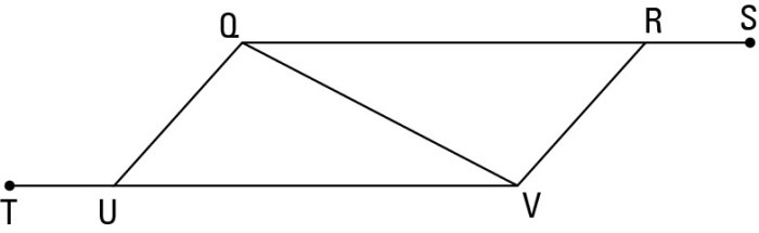 What is the length of segment qv