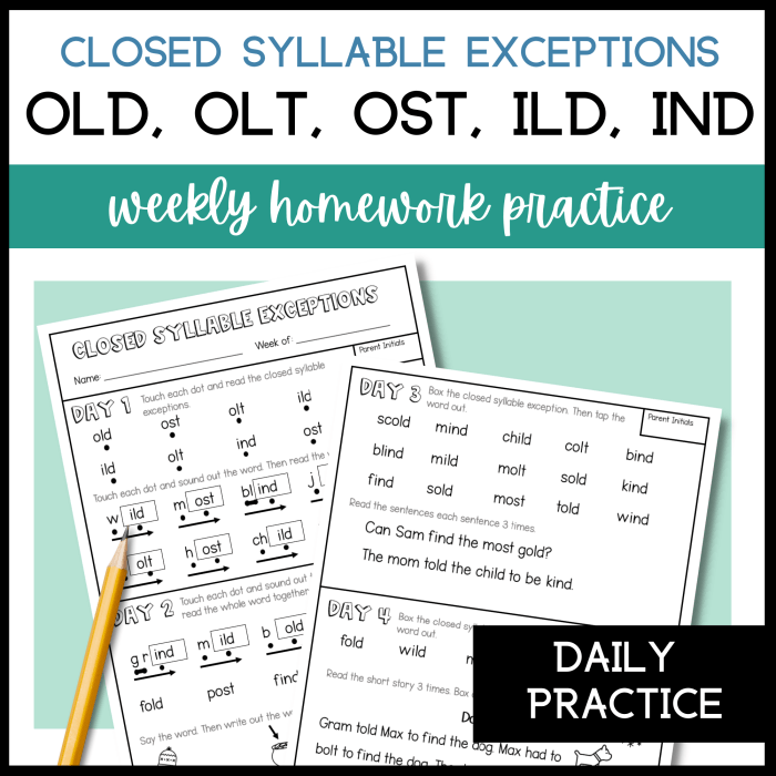 What is a closed syllable exception