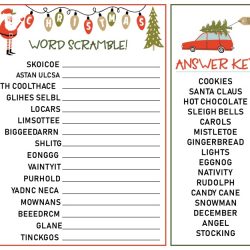 Christmas unscramble words with answers