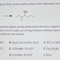 Identify reagents that can be used for the following transformation