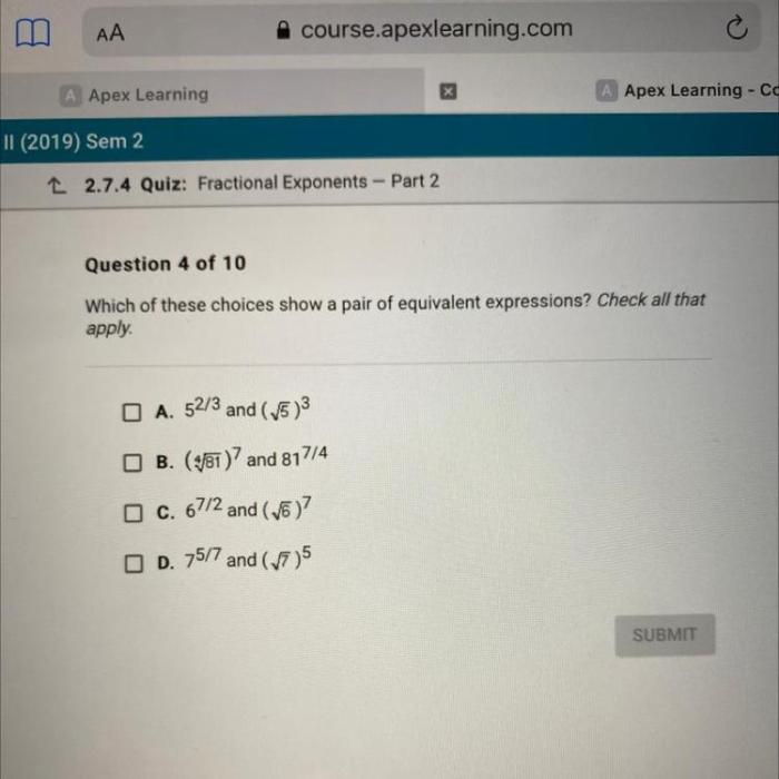 Which expressions are equivalent to check all that apply.